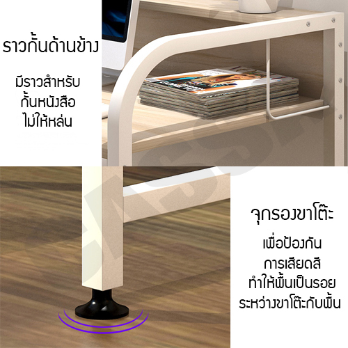 CASSA ชั้นวางของ ชั้นวางหนังสือ อเนกประสงค์ 3ชั้น ประหยัดพื้นที่ ขนาด120x80cm. (สีดำ-ลายไม้เข้ม) รุ่น 236-D451-80X28X123BB