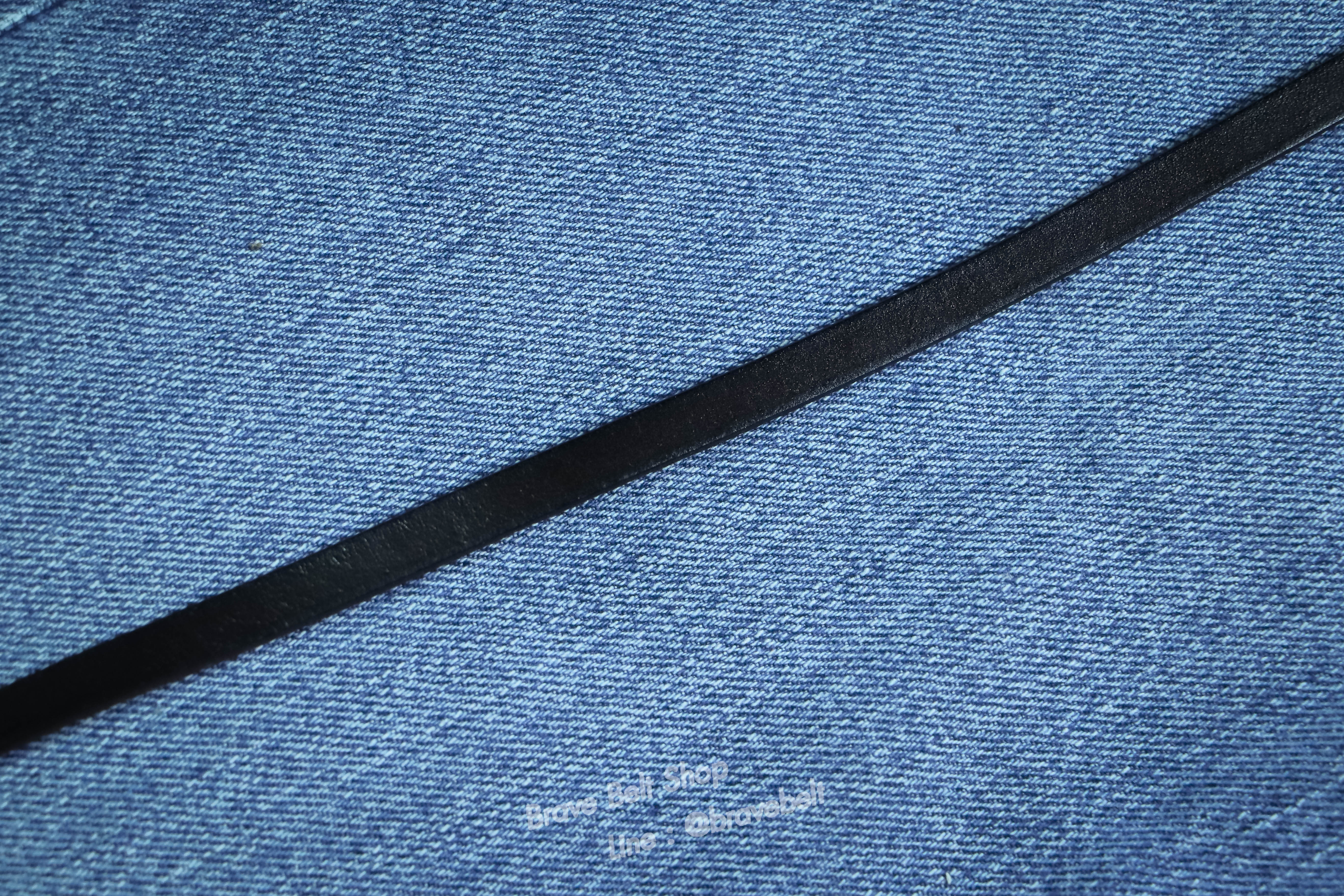 เข็มขัดเส้นเล็กผู้หญิงสีดำ หนังแท้ 1.2 ซม