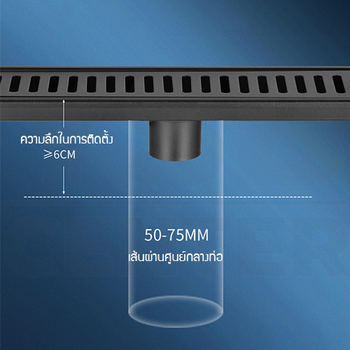 รางระบายน้ำ ตะแกรงระบายน้ำ สแตนเลส304 กันกลิ่น กันแมลง 60cm CL0155 - CL0160