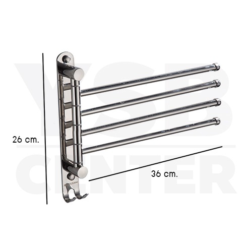 CASSA ราวแขวนสแตนเลส304 ราวแขวนผ้าสแตนเลส ราวแขวนผ้าในห้องน้ำแบบบาร์ หมุนได้ 180 องศา