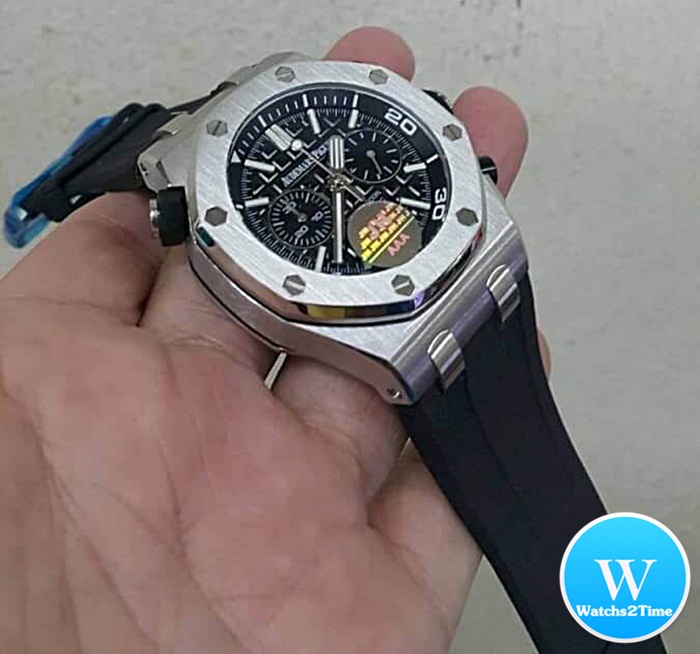 นาฬิกา Audemars Piguet Royal Oak Offshore Diver Chronograpp สีเงิน สายยางสีดำ