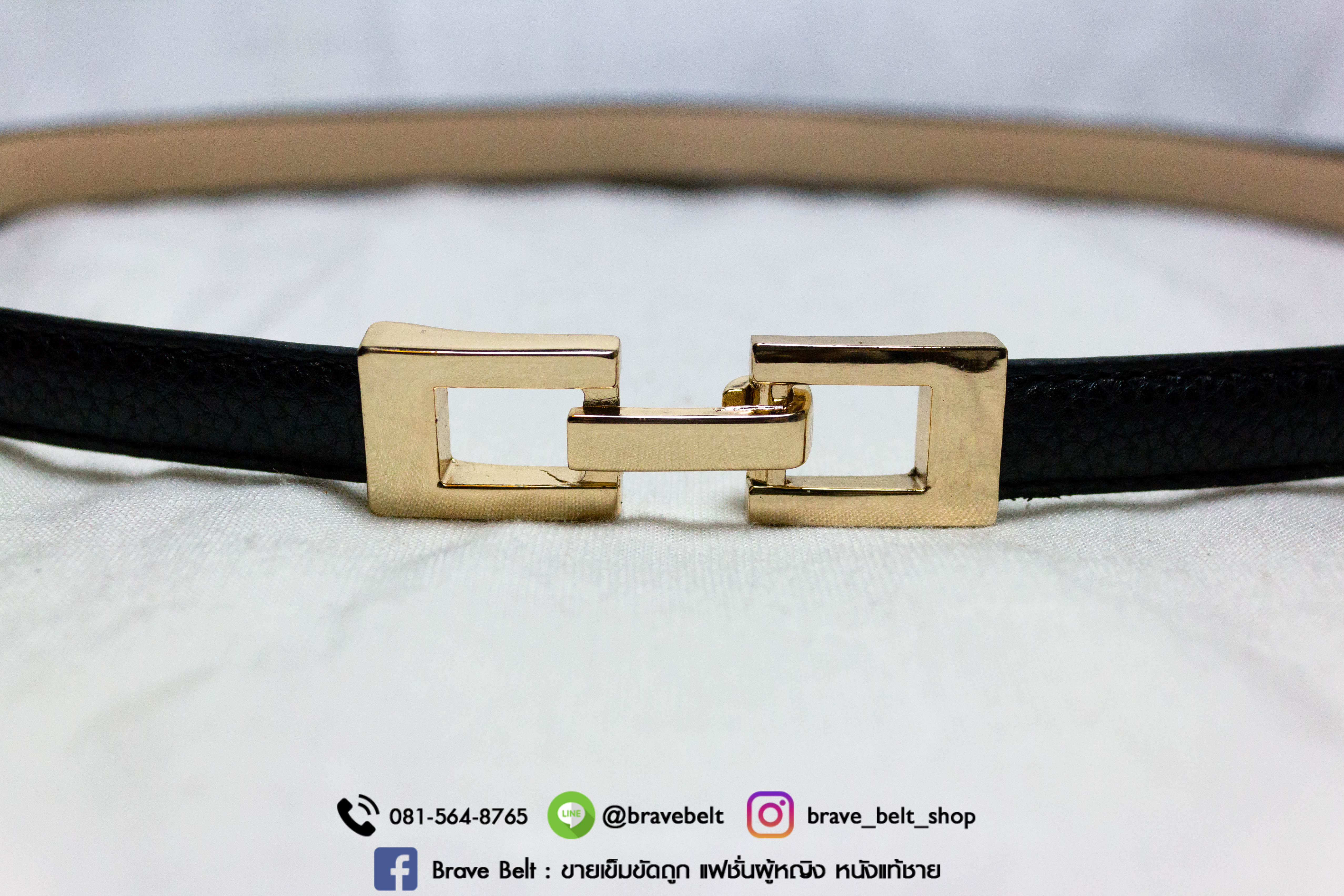 เข็มขัดปรับขนาดสายได้ หัวล็อคเหล็กสีทอง