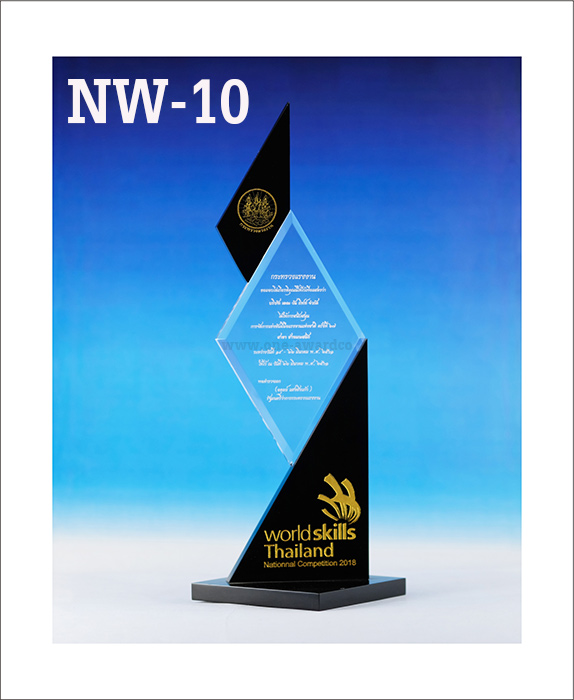 Code: NW-10 โล่อะคริลิค ความสูงตัวโล่ 10-12 นิ้ว ความหนาอะคริลิค 10 มม. พร้อมเลเซอร์ข้อความและโลโก้ ลงสีได้ไม่เกิน 2 สี ***ราคาเริ่มต้นที่ 1,100 บาท (ความสูง 10 นิ้ว เมื่อสั่งสินค้า 6 ชิ้น ขึ้นไป)***