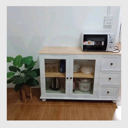 ตู้เก็บของ พร้อมลิ้นชัก ประตูเปิด - ปิด รับน้ำหนักดีเก็บของได้เยอะ (ไม่ต้องประกอบ)