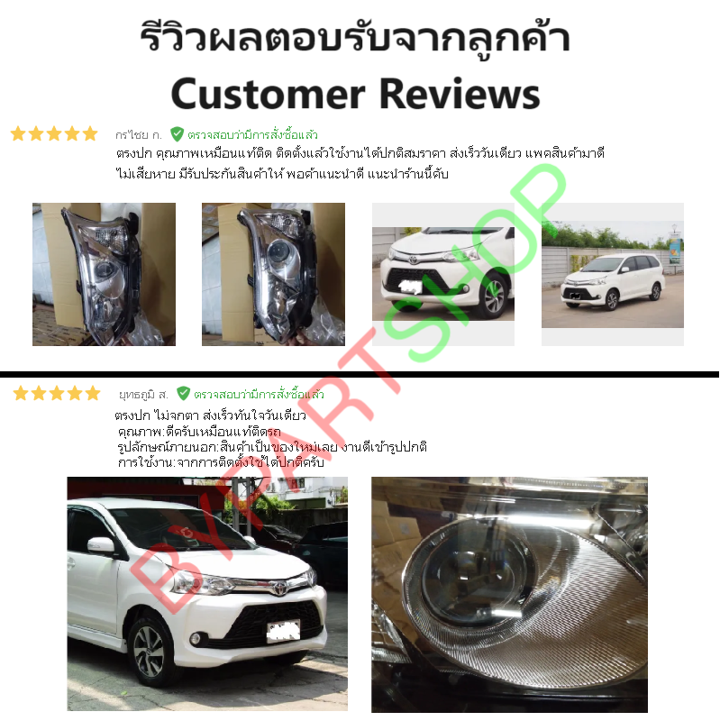 ไฟหน้า TOYOTA AVANZA(อแวนซ่า) โปรเจคเตอร์ ปี2016-2019 (งานแท้ TYC) -ราคาต่อดวง-