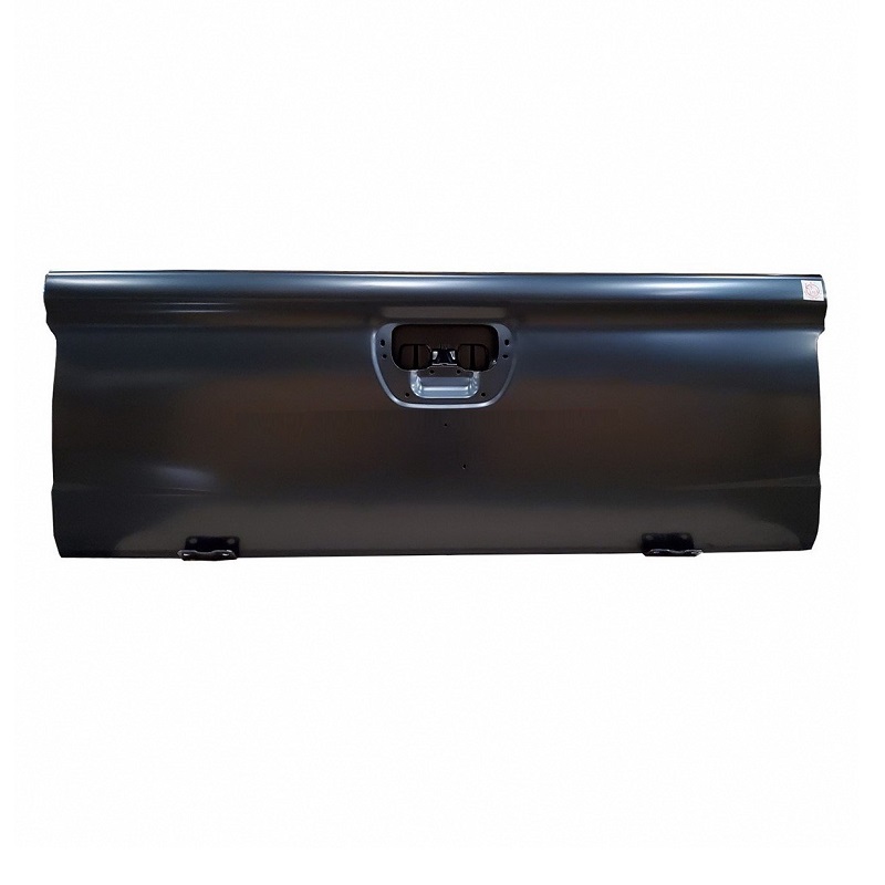 ฝาท้าย MITSUBISHI TRITON PLUS(ไทรทัน พลัส) เปิดกลาง มีรูไฟเบรค ขอบหยัก เหล็กดำ(หนาเทียบแท้ ไม่ทำสี) ปี2008-2014