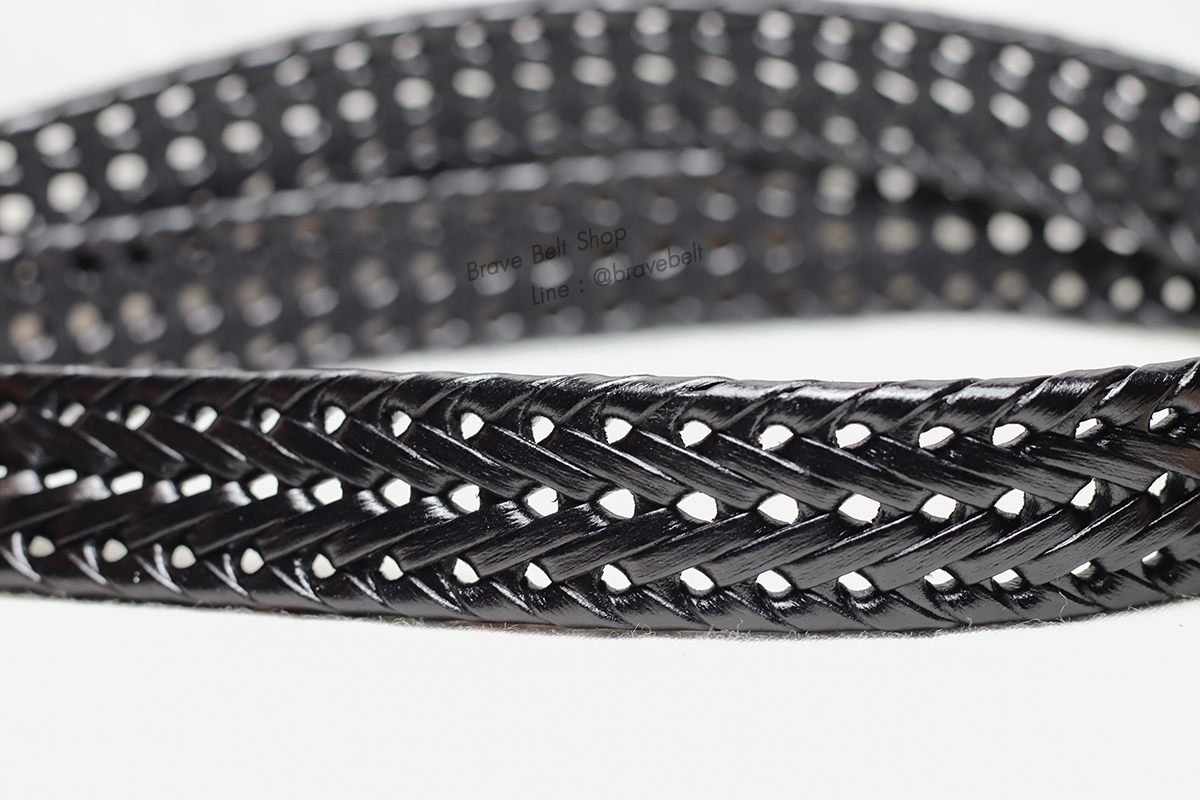 เข็มขัดหนังแท้ผู้หญิง เส้นเล็กหนังแบบลายสาน