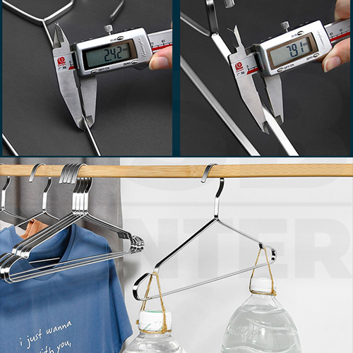 ไม้แขวนสแตนเลส ไม้แขวนเสื้อผ้า สแตนเลส201 หนาพิเศษ (แพ็คละ 5 อัน) รุ่น CB0147-H4208-05