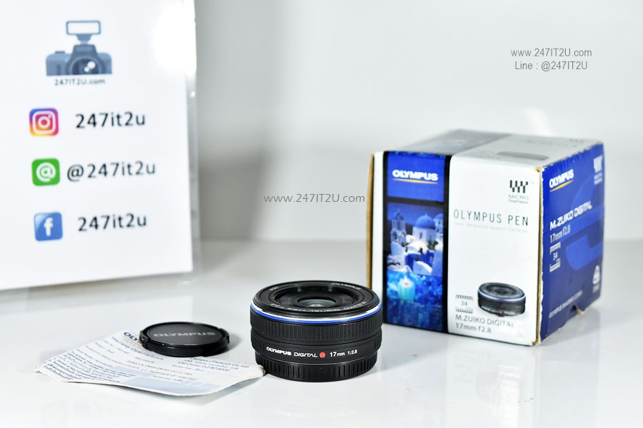 เลนส์ olympus 17mm f2.8 สีดำ ยกกล่อง อปกศ.