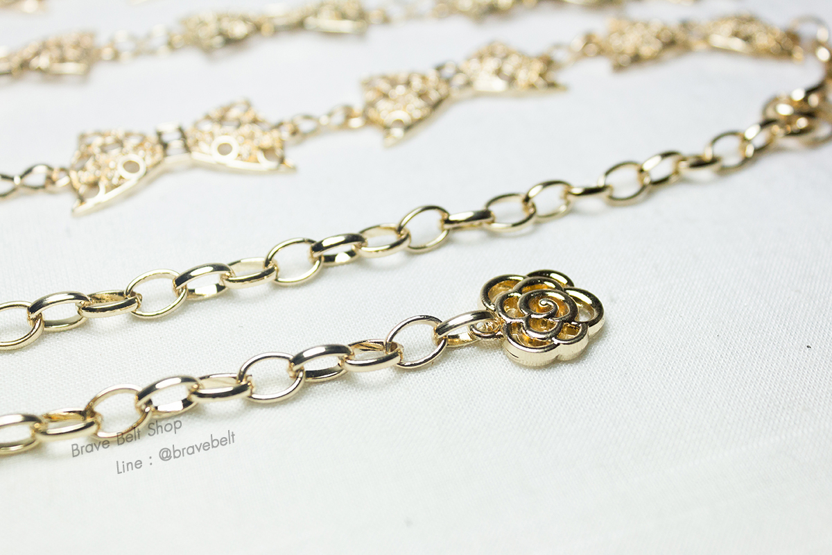 เข็มขัดผ้าไหม ผ้าซิ่นสวยๆ รูปโบว์สายโซ่