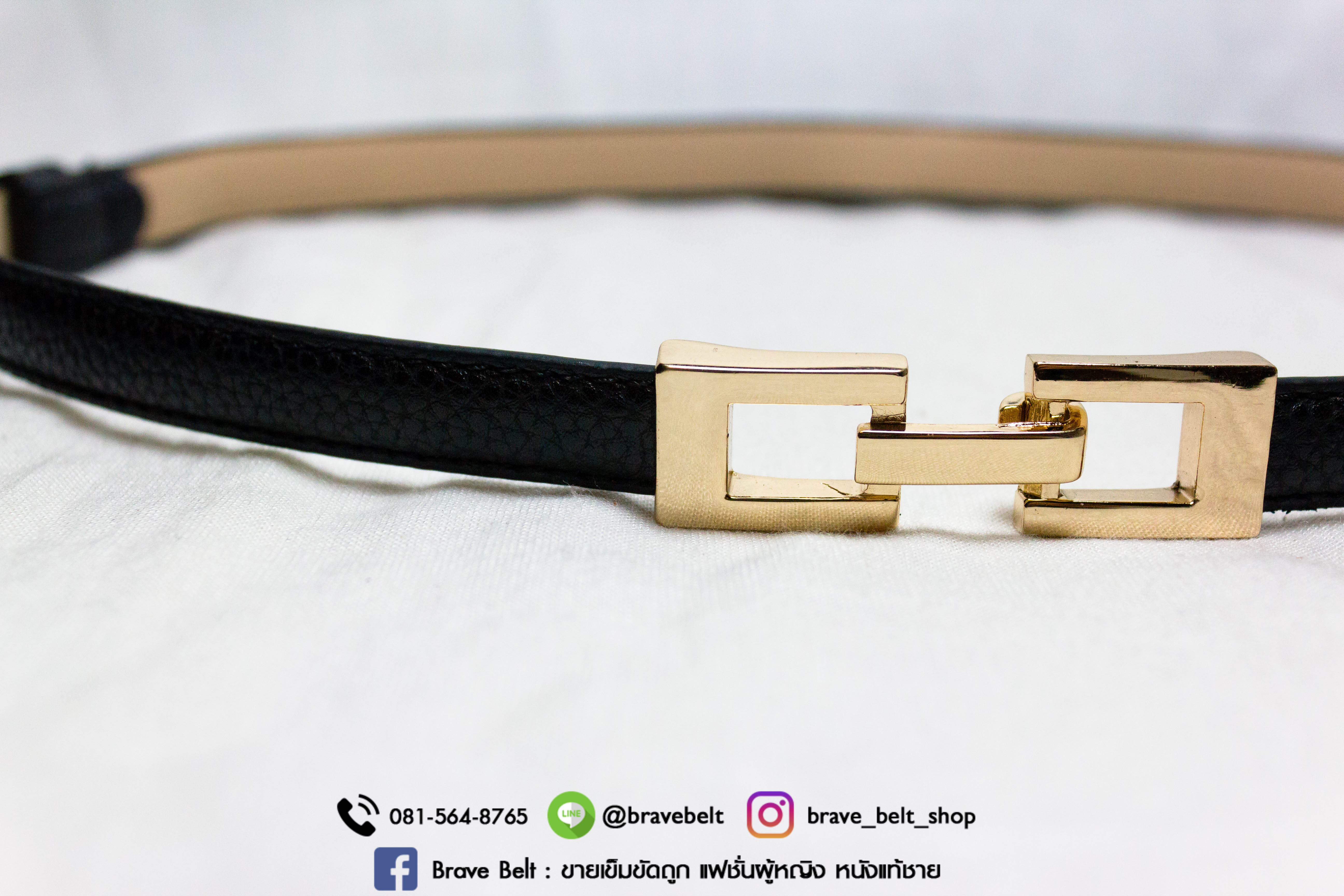 เข็มขัดปรับขนาดสายได้ หัวล็อคเหล็กสีทอง