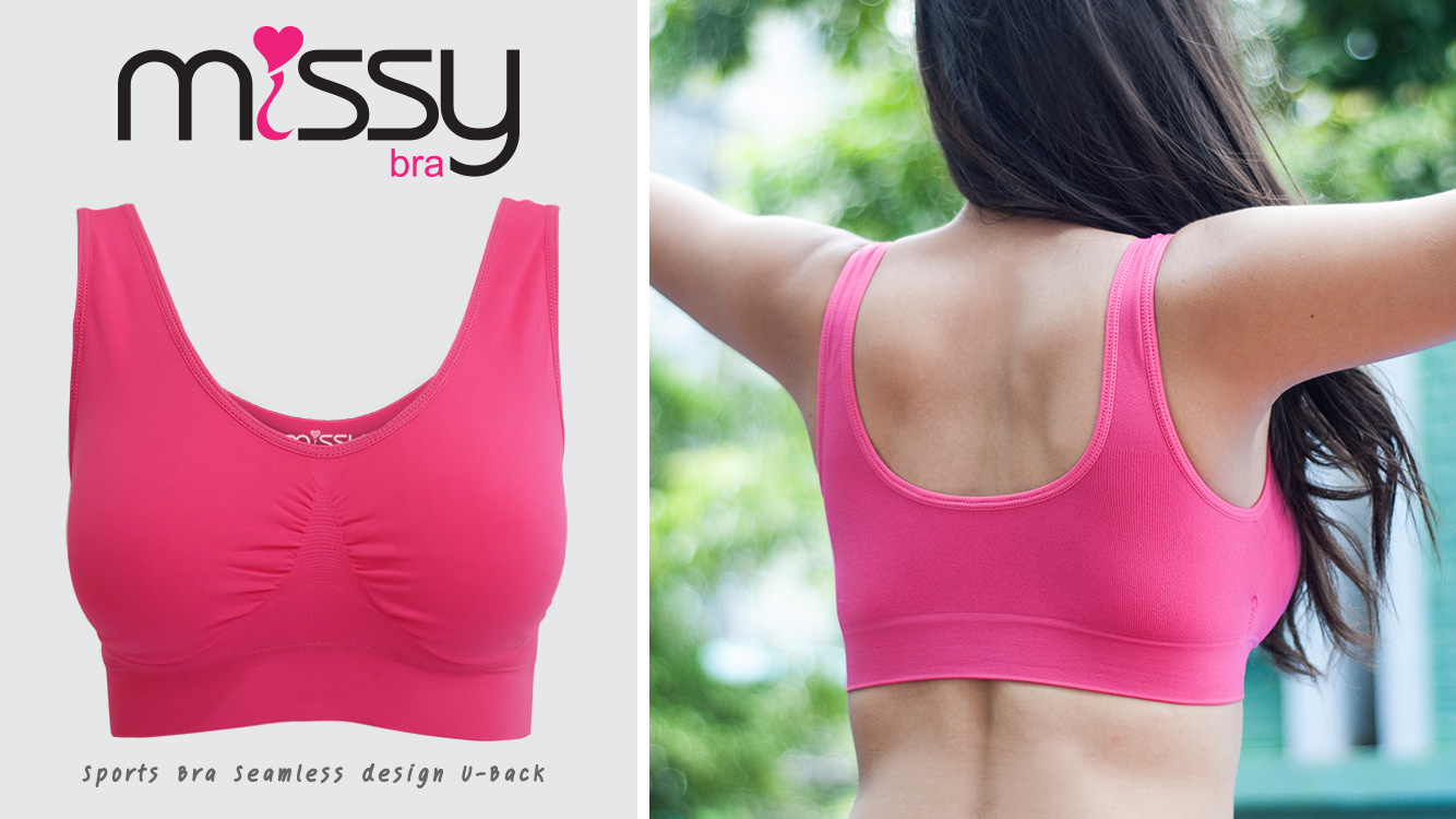 สปอร์ตบรา หลังกล้าม 3 ตัว แถมหลังยู สีชมพูเข้ม หรือ อ่อน 1 ตัว