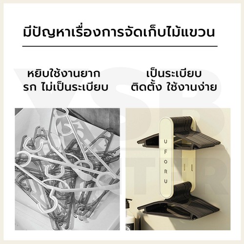 ที่เก็บไม้แขวน ติดผนัง พับเก็บได้ ไม่ต้องเจาะผนัง CB0184 - CB0185