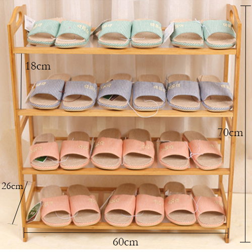 CASSA ชั้นวางรองเท้าไม้ไผ่ แบบแผ่นราวระเเนง4ชั้น ยาว60cmรุ่น178-SR-BB-B460