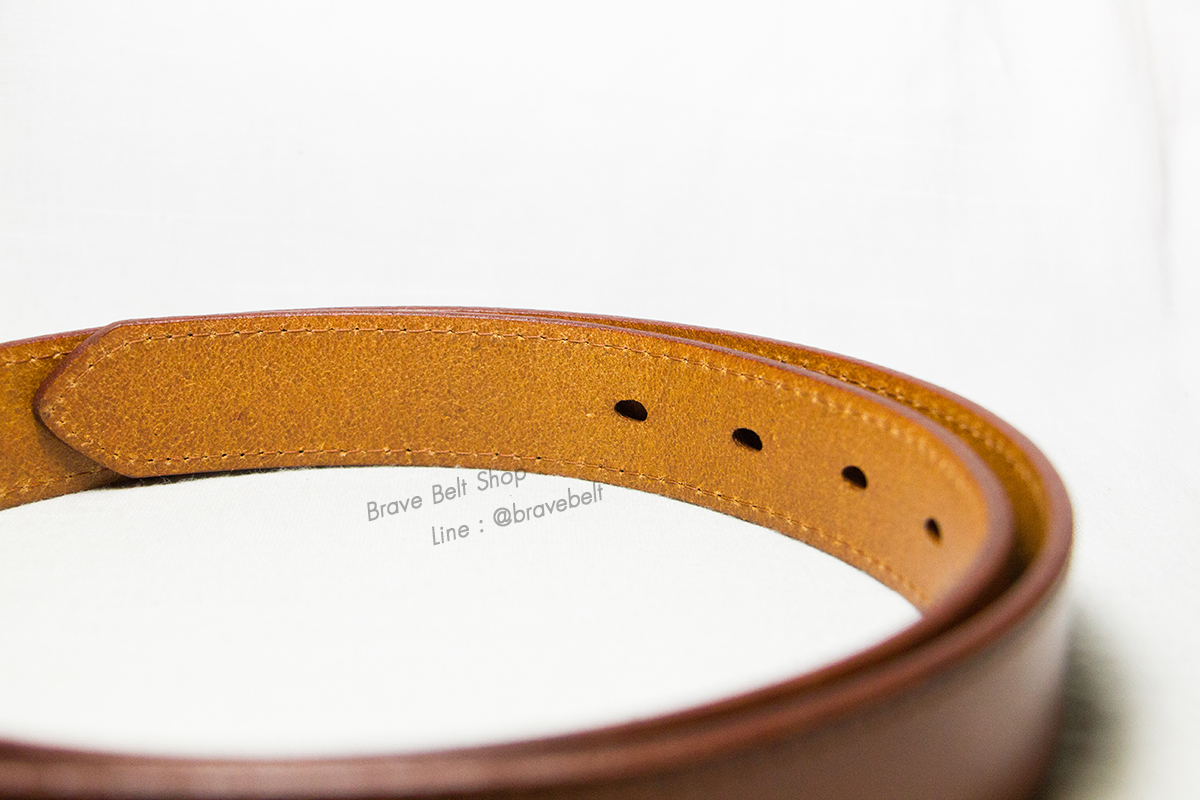 เข็มขัดสีน้ำตาล สำหรับผู้หญิง หนังแท้