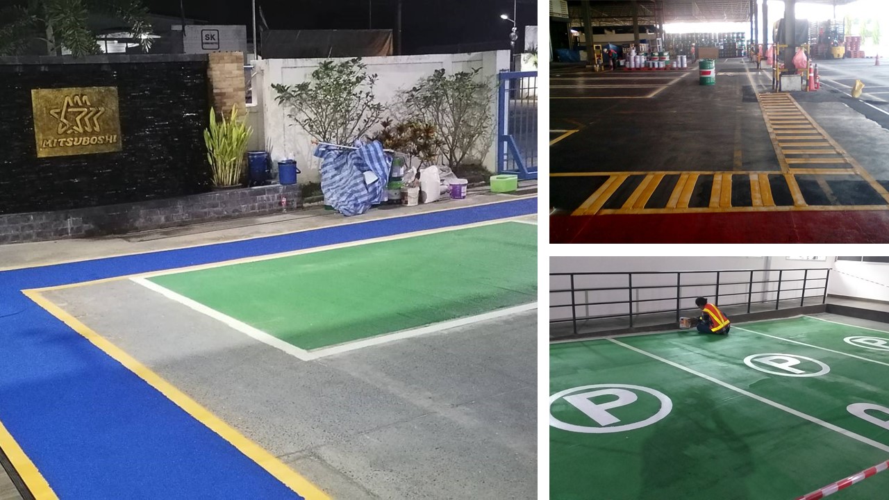 ทำสัญลักษณ์ที่พื้นด้วยสีอีพ๊อคซี่,สีเทอร์โมพลาสติก