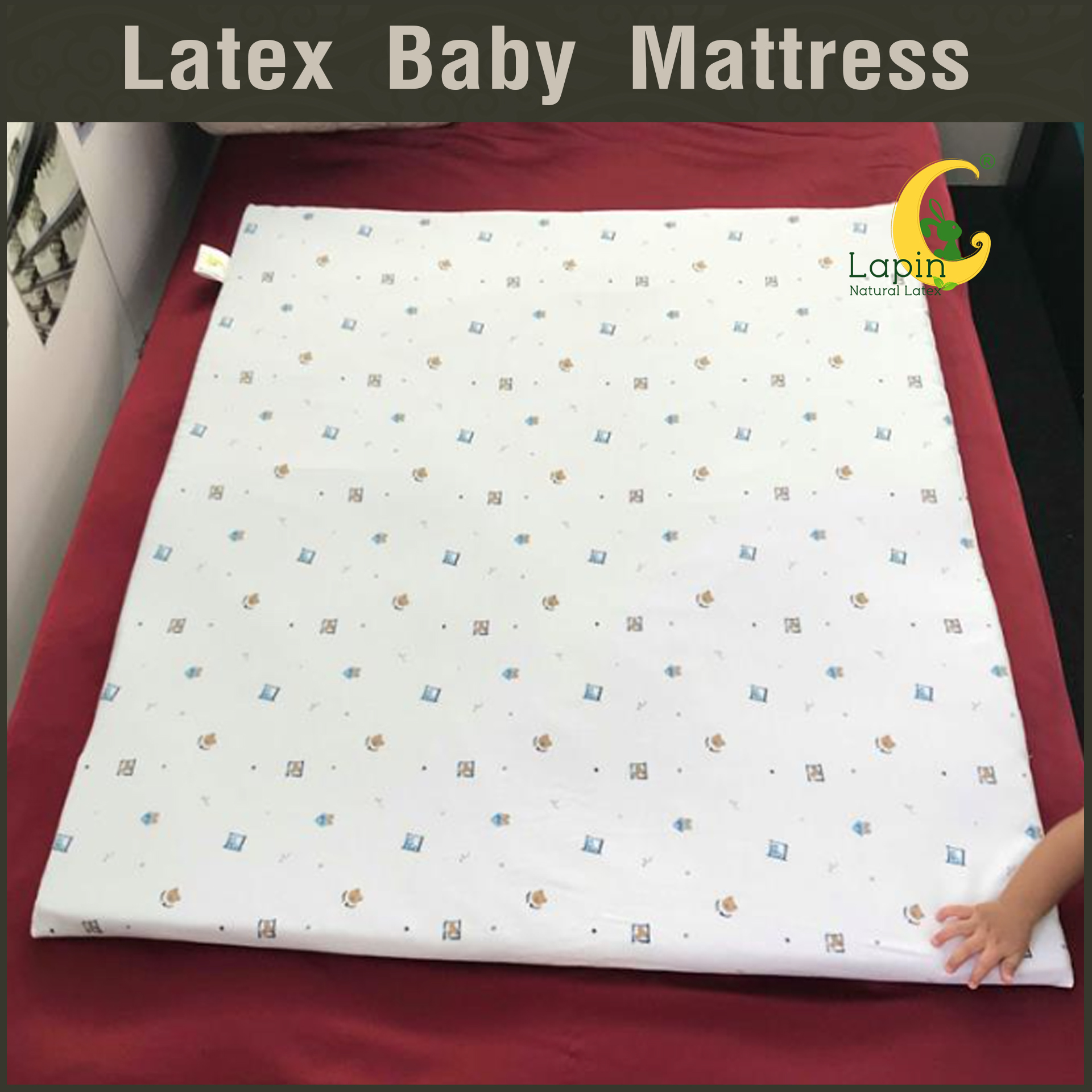 ที่นอนเด็กอ่อนยางพาราแท้ *ผ่านมาตรฐาน (ลายหมี)