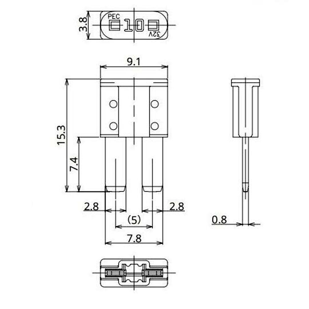 ฟิวส์ไมโคร 2 fuse Micro2 ขนาด 10 แอมป์ สีแดง สำหรับ รถยนต์ฟอร์ด