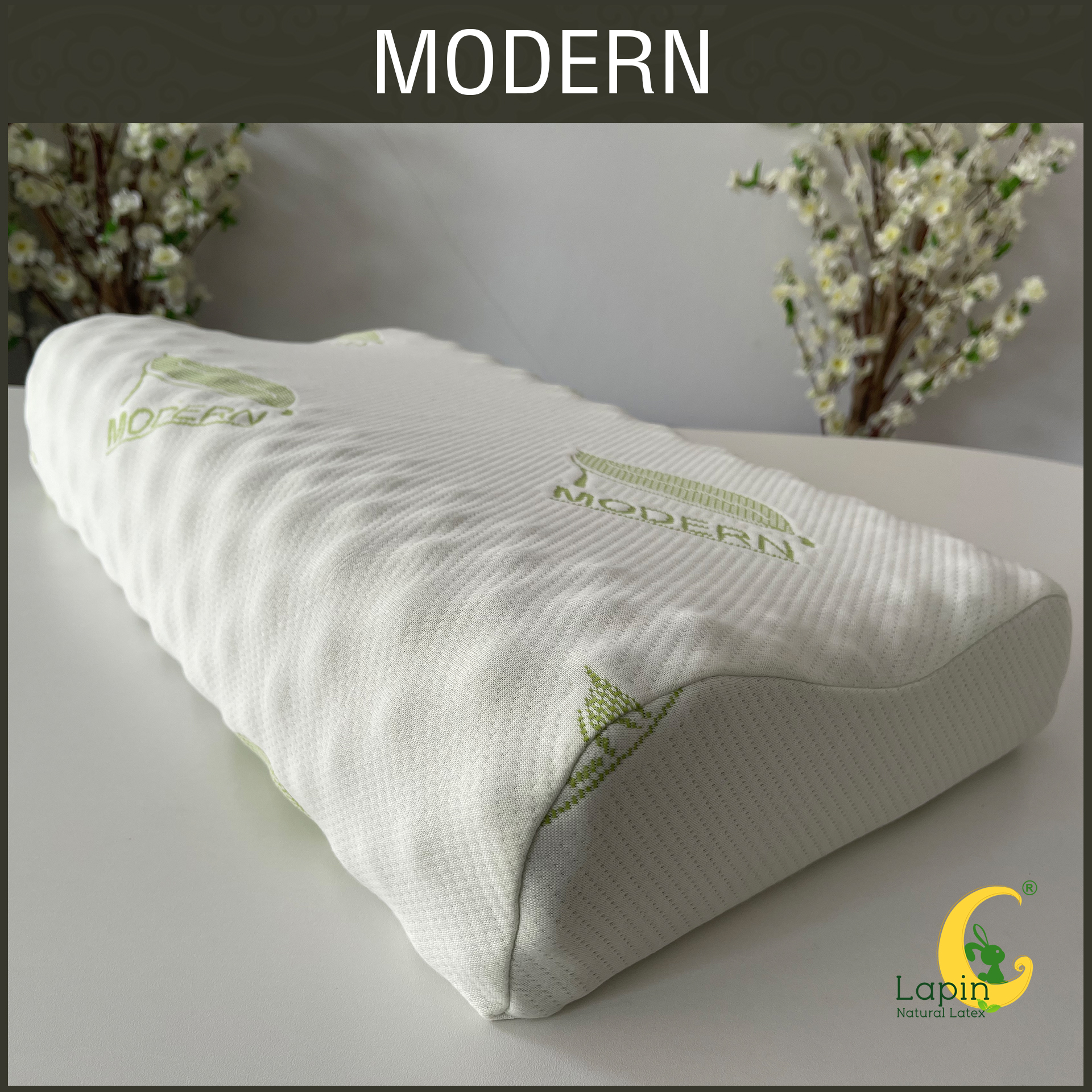 หมอนยางพารารุ่น Modern Latex Pillows รุ่น คอนทัวร์น็อบบี้ 1แถม1 by LAPIN