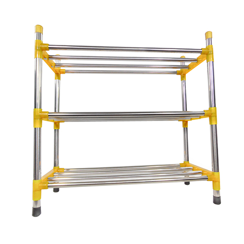 ชั้นวางรองเท้าสแตนเลส 3 ชั้น แบบท่อใหญ่พิเศษ รุ่น CB0044-SR-Y360