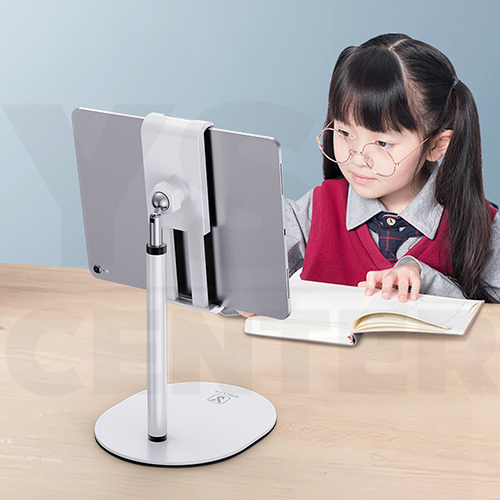 แท่นวาง แท็บเล็ต iPad มือถือ แท่นวางตั้งโต๊ะ พร้อม ที่หนีบยึด ดีไซน์ทันสมัย พกพาสะดวก รุ่น J1L007-L7-MT-W