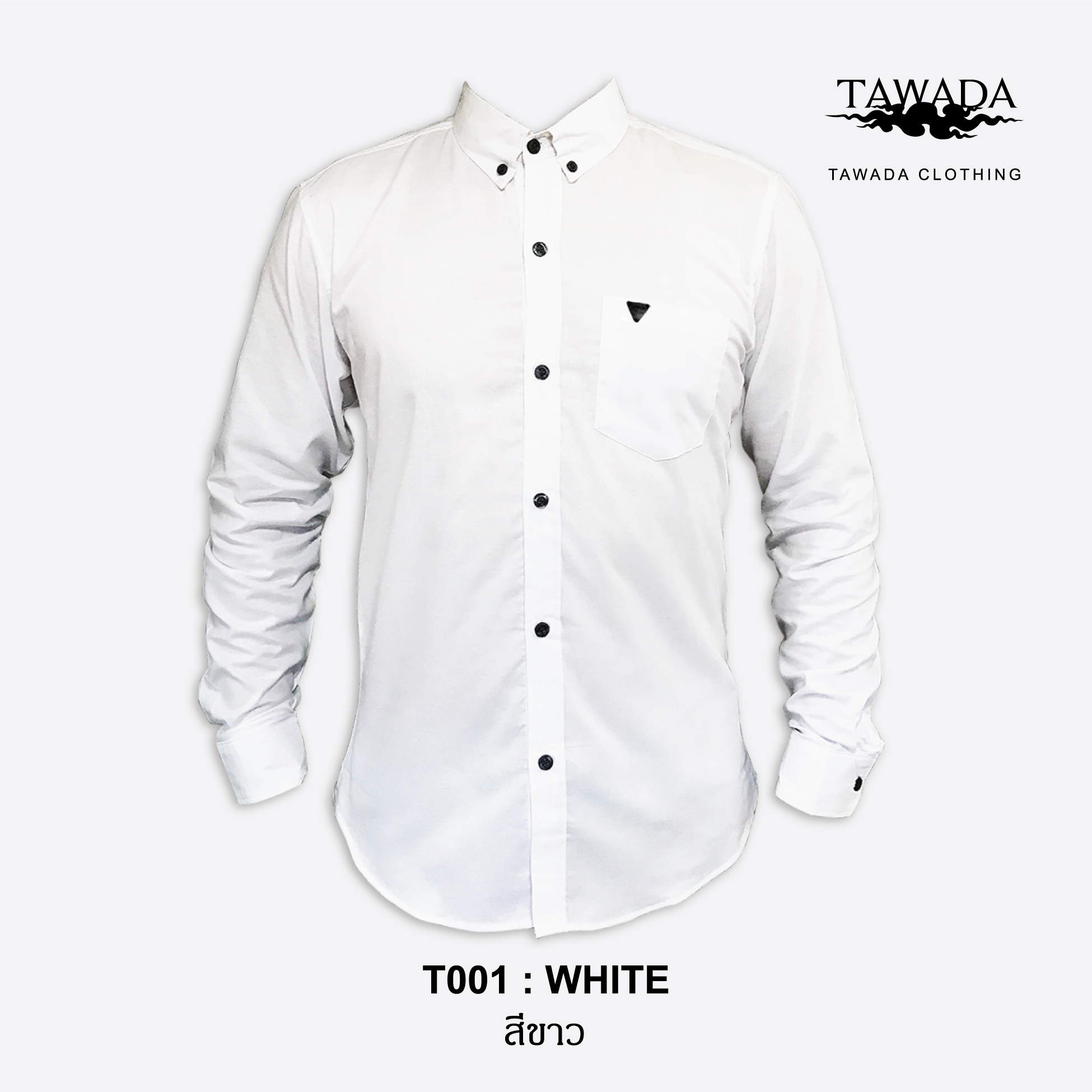 T001 สีขาว STANDARD SLIM-FIT