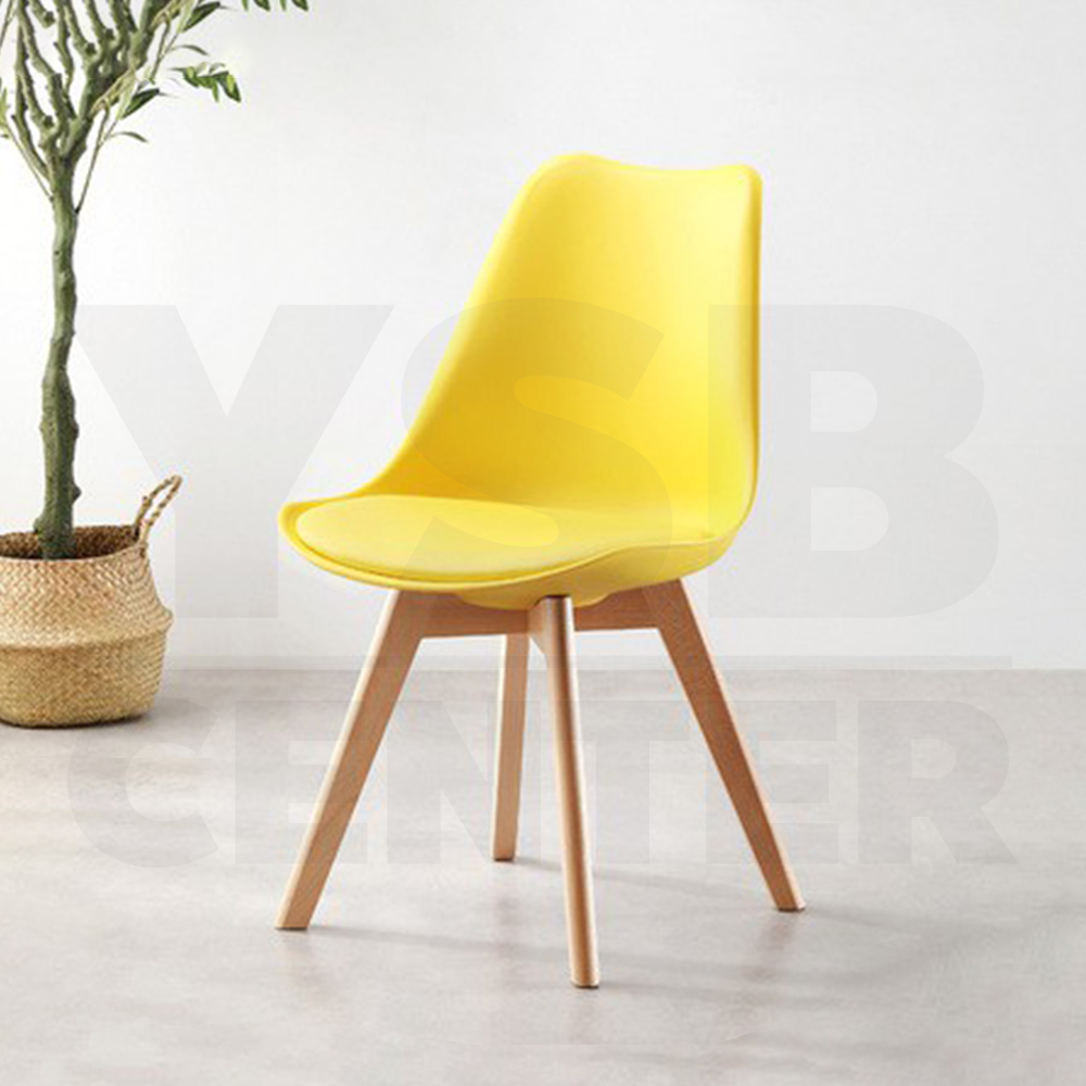 เก้าอี้ เก้าอี้พลาสติก ขาไม้ เบาะฟองน้ำ แข็งแรงทนทาน รับน้ำหนักได้ดี