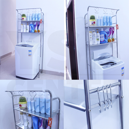 CASSA ชั้นวางของแสตนเลส อเนกประสงค์ 2ชั้น แบบวางบนเครื่องซักผ้า รุ่น CB0013-SS201-HC-02