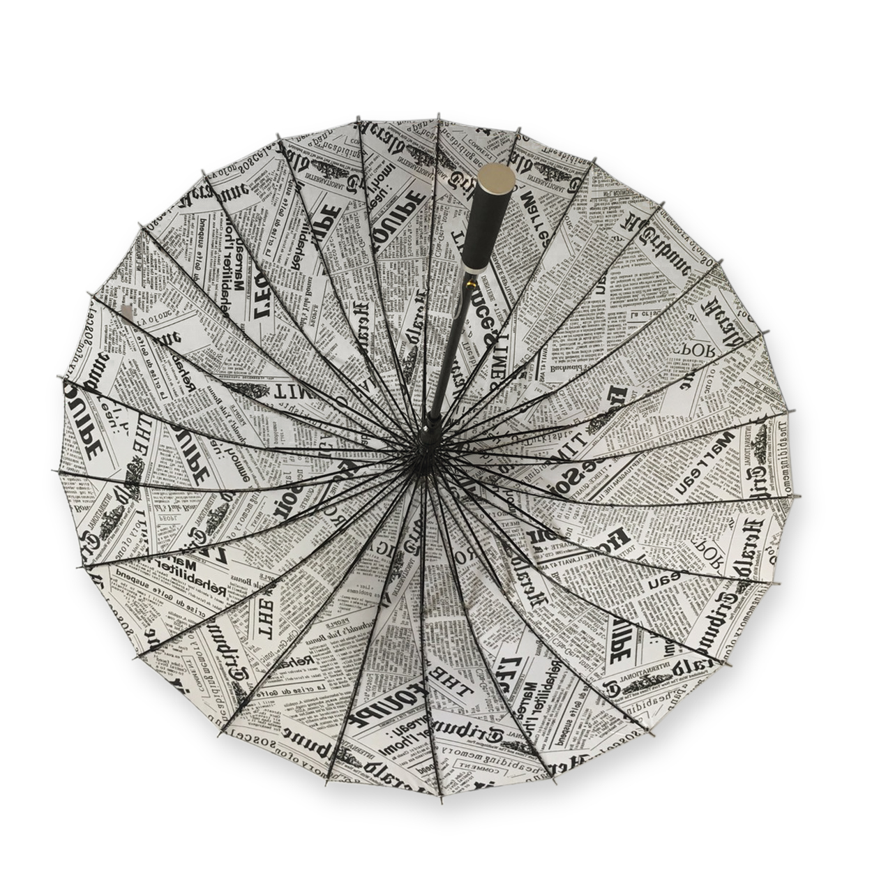 ร่มแฟชั่นตอนเดียวรายตัวหนังสือ ดำตรง 24 ก้าน23นิ้ว