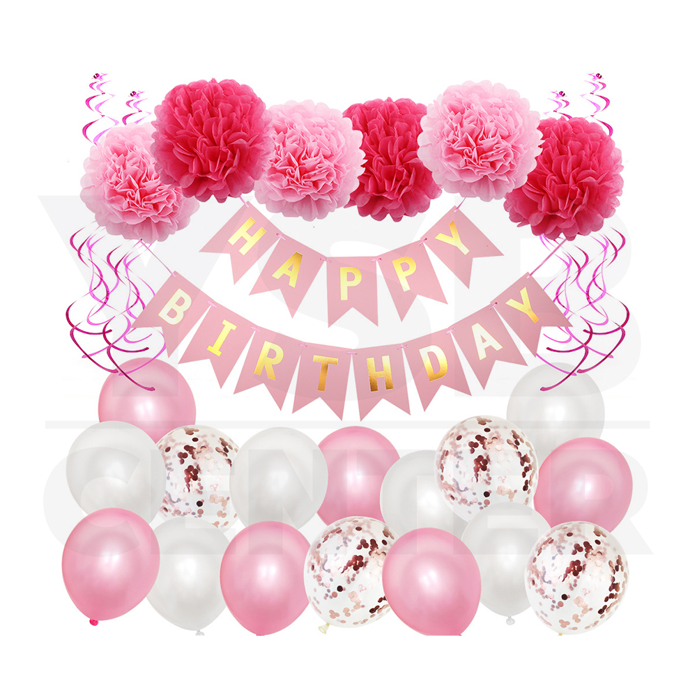 ชุดธงวันเกิดพร้อมอุปกรณ์ตกแต่ง ธงวันเกิด Happy Birthday ป้ายวันเกิด ธง HBD อุปกรณ์งานปาร์ตี้