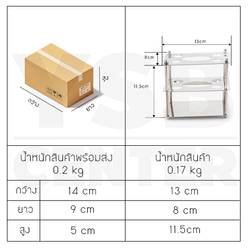 CASSA ที่ใส่แปรงสีฟัน ยาสีฟัน แสตนเลส ทรงสี่เหลี่ยม รุ่นC1M063-SS201-F01A