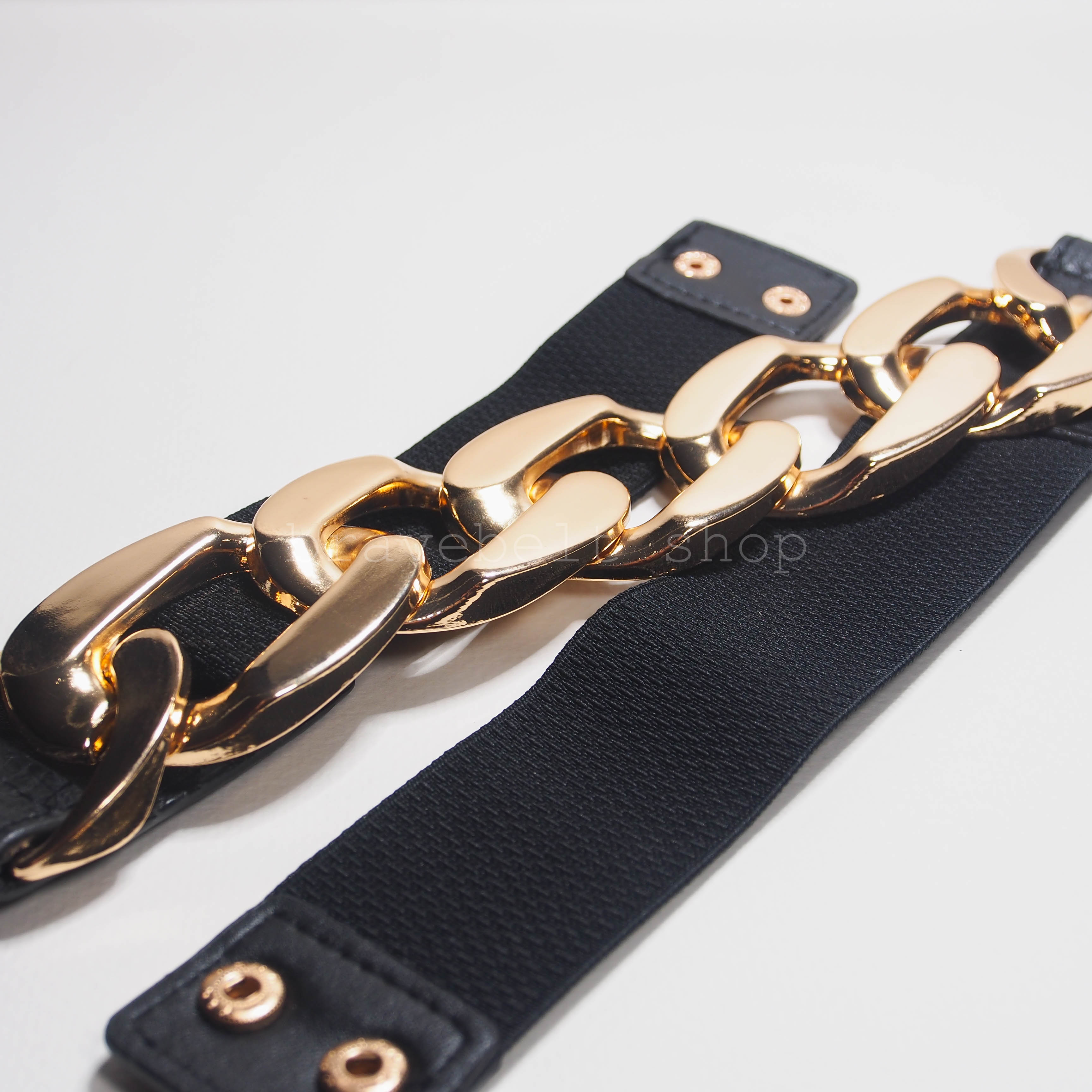 เข็มขัดผู้หญิงแบบฟรีไซต์ ปรับขนาดตามเอว หัวเข็มขัดทรงสวยโซ่