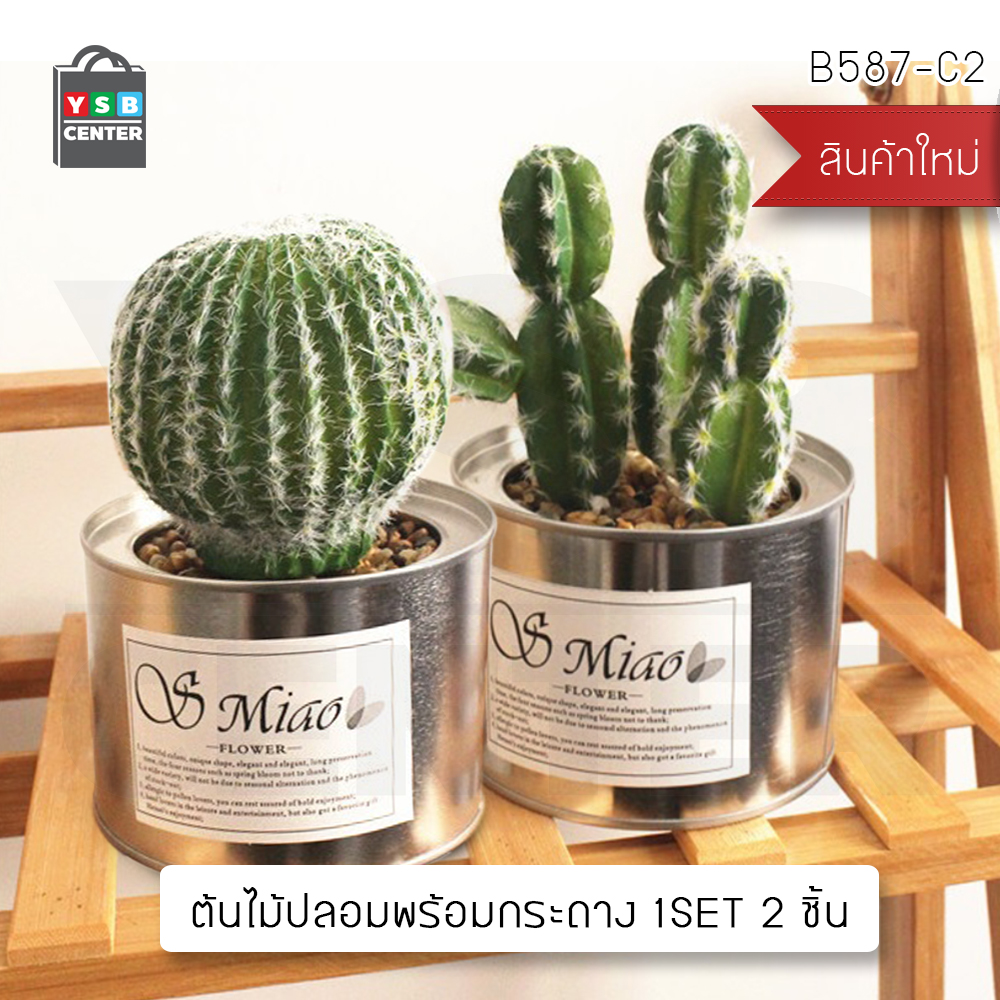 CASSA กระบองเพชร ต้นกระบองเพชร ต้นไม้ประดิษฐ์ ต้นไม้ปลอม พร้อมกระถาง รุ่น B587-C2
