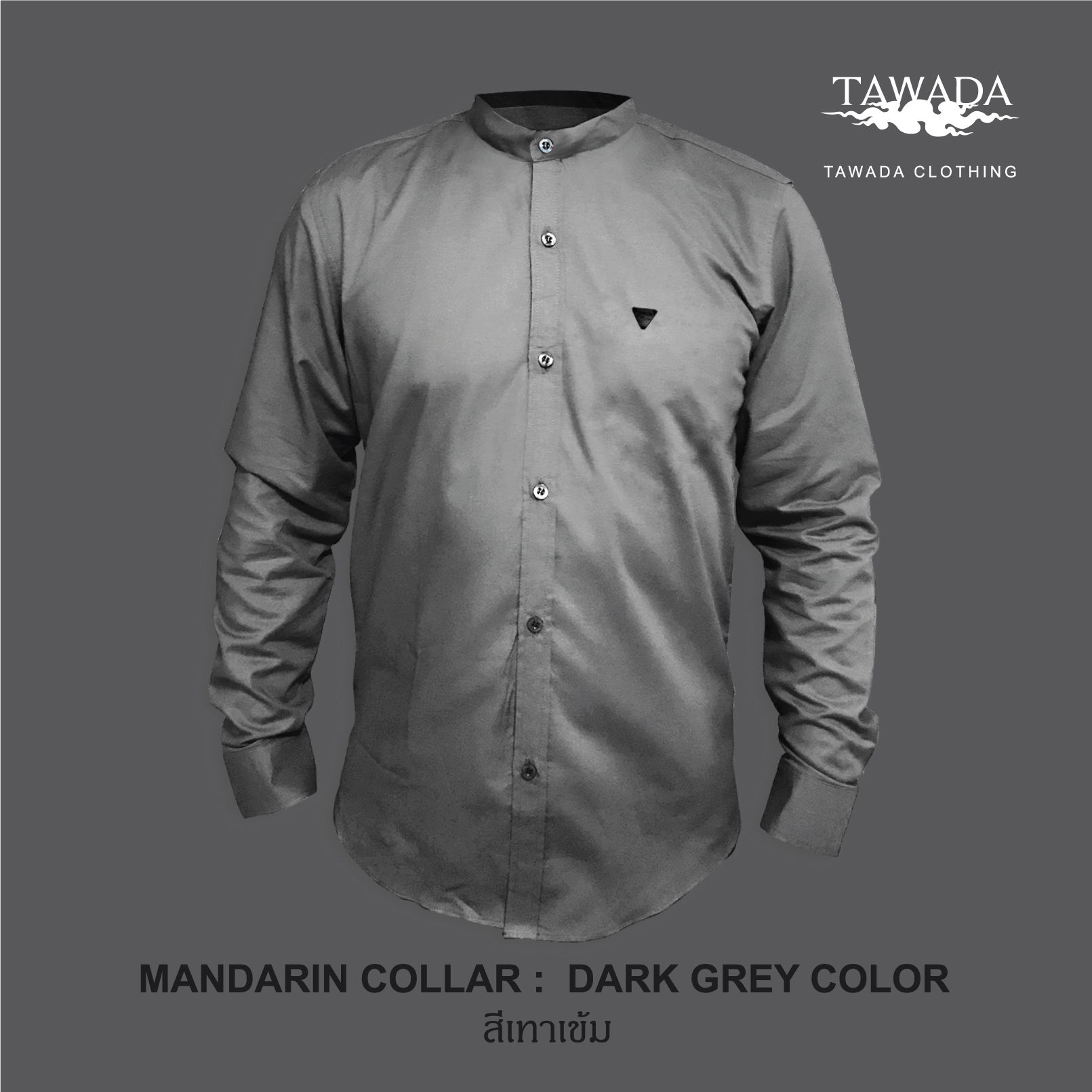 mandarin collar_Dark Grey _สีเทาเข้ม