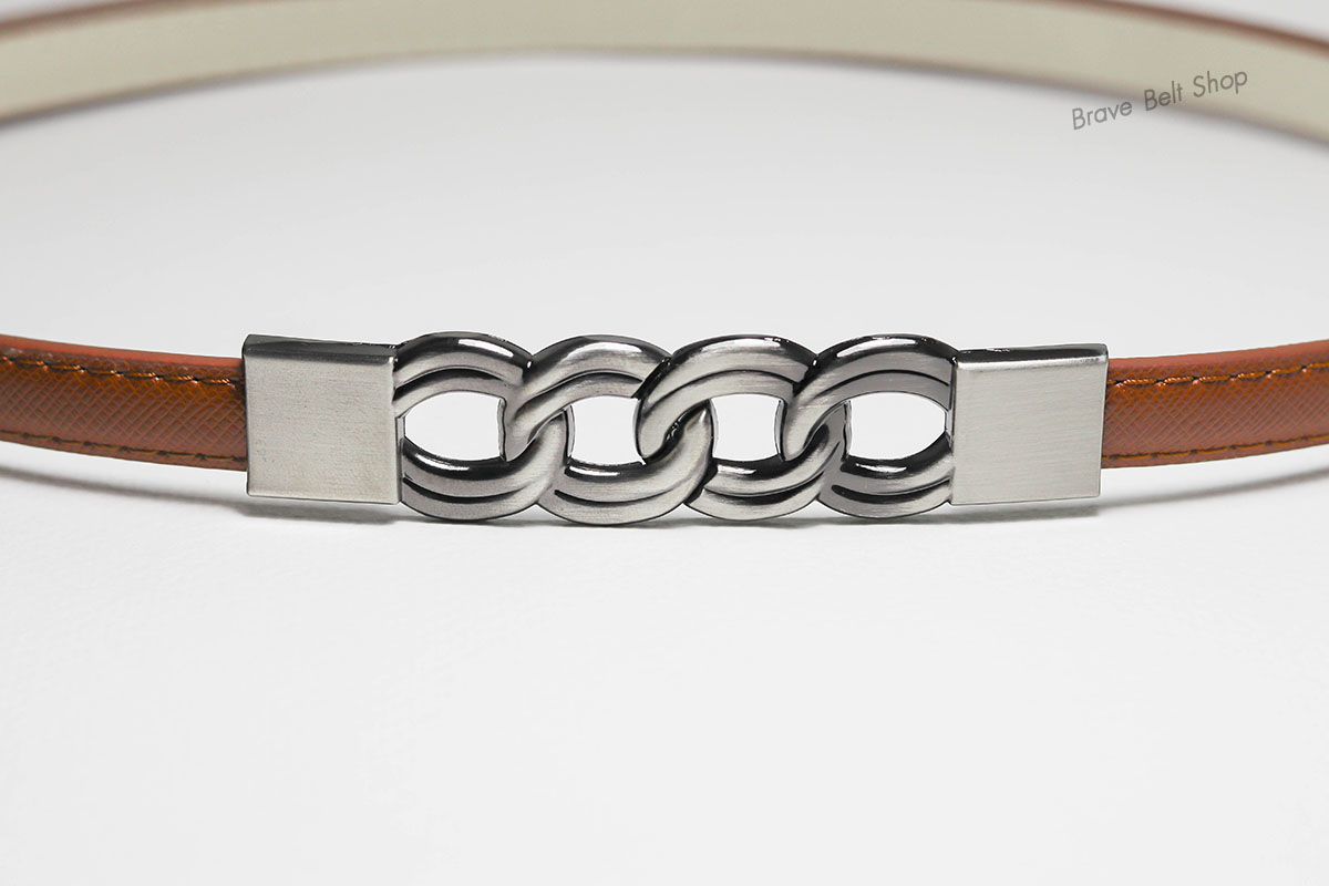 เข็มขัดแฟชั่นผู้หญิงปรับสายได้ฟรีไซต์ตามขนาดเอว สายน้ำตาลสวย