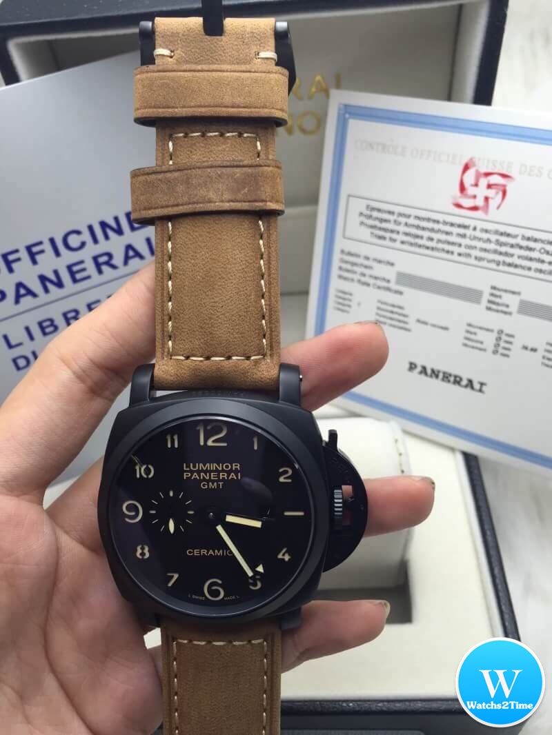 นาฬิกา Panerai Luminor GMT Pam 441 Ceramic PVD สายหนังแท้
