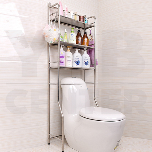 ชั้นวางของแสตนเลส อเนกประสงค์ในห้องน้ำ 3 ชั้น แบบวางบนชักโครก รุ่น CB0012-SS201-HC-019-3
