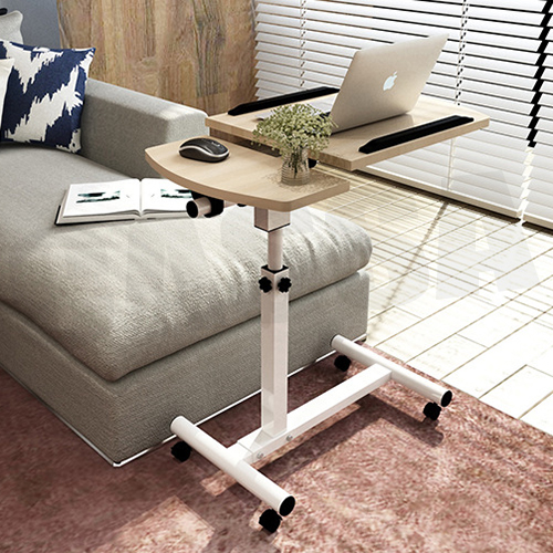 CASSA โต๊ะคอมพิวเตอร์ โต๊ะอ่านหนังสือ อเนกประสงค์ สอดใต้เตียง ปรับระดับ+ล้อเลื่อน 60X40cm