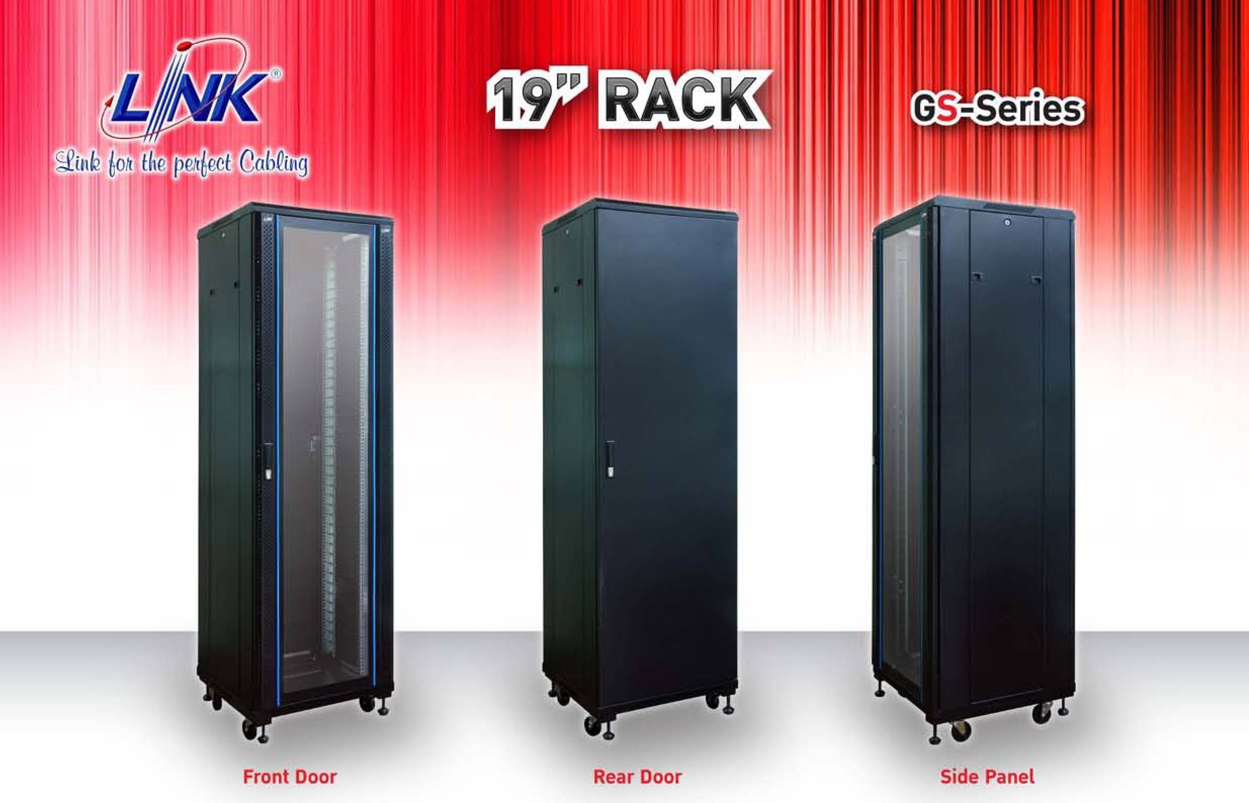 LINK 19” GLASS RACK 42U, (80 x 110 cm.)