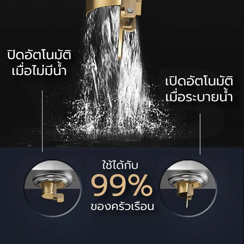 ตะแกรงระบายน้ำ สแตนเลส 304 กันกลิ่น กันแมลง ปูกระเบื้องทับได้ แกนท่อ ABS เปิดปิดอัตโนมัติ CM0036 - CM0039