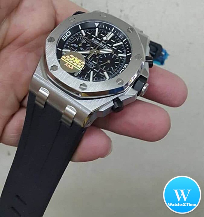 นาฬิกา Audemars Piguet Royal Oak Offshore Diver Chronograpp สีเงิน สายยางสีดำ