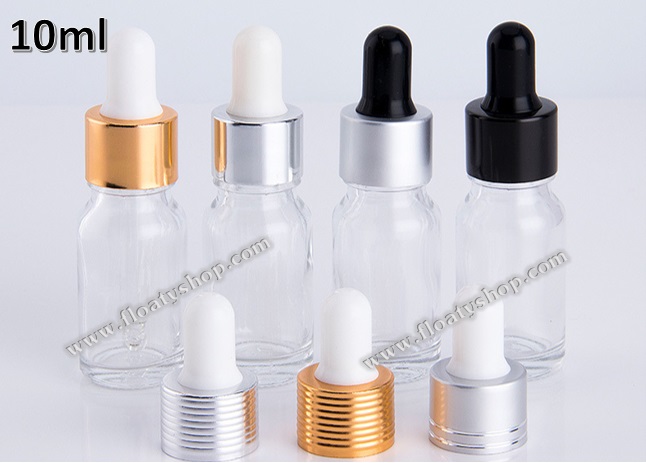 10ml ขวดแก้วใส ดรอปเปอร์