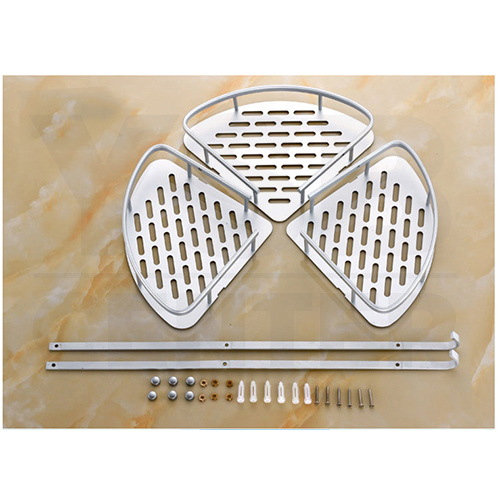 ชั้นวางของอเนกประสงค์ในห้องน้ำ 3 ชั้น แบบเข้ามุม ติดผนัง อลูมิเนียม รุ่น C1L066-ALM-8115