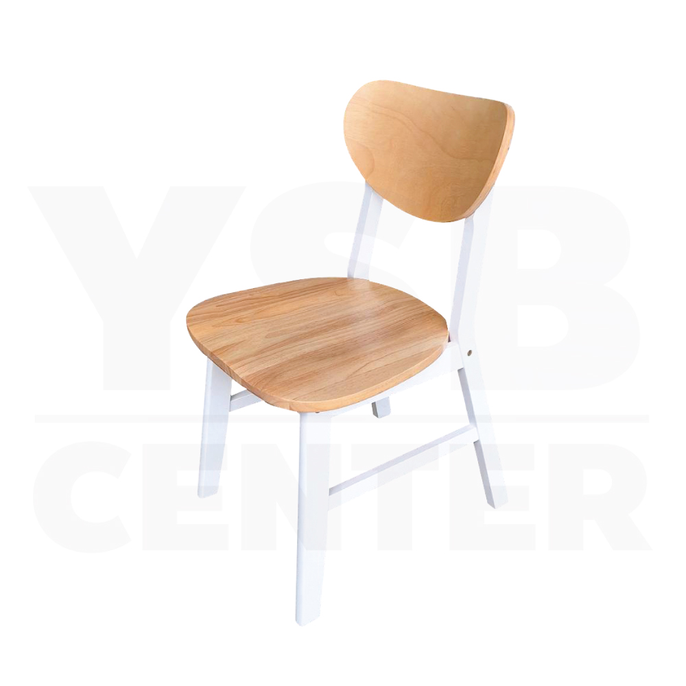 เก้าอี้ทานข้าว ไม้ยางพาราแท้ เคลือบเงา นั่งสบาย รับน้ำหนักได้ดี สีเรียบเนียน YL0429-TPR82-WDB