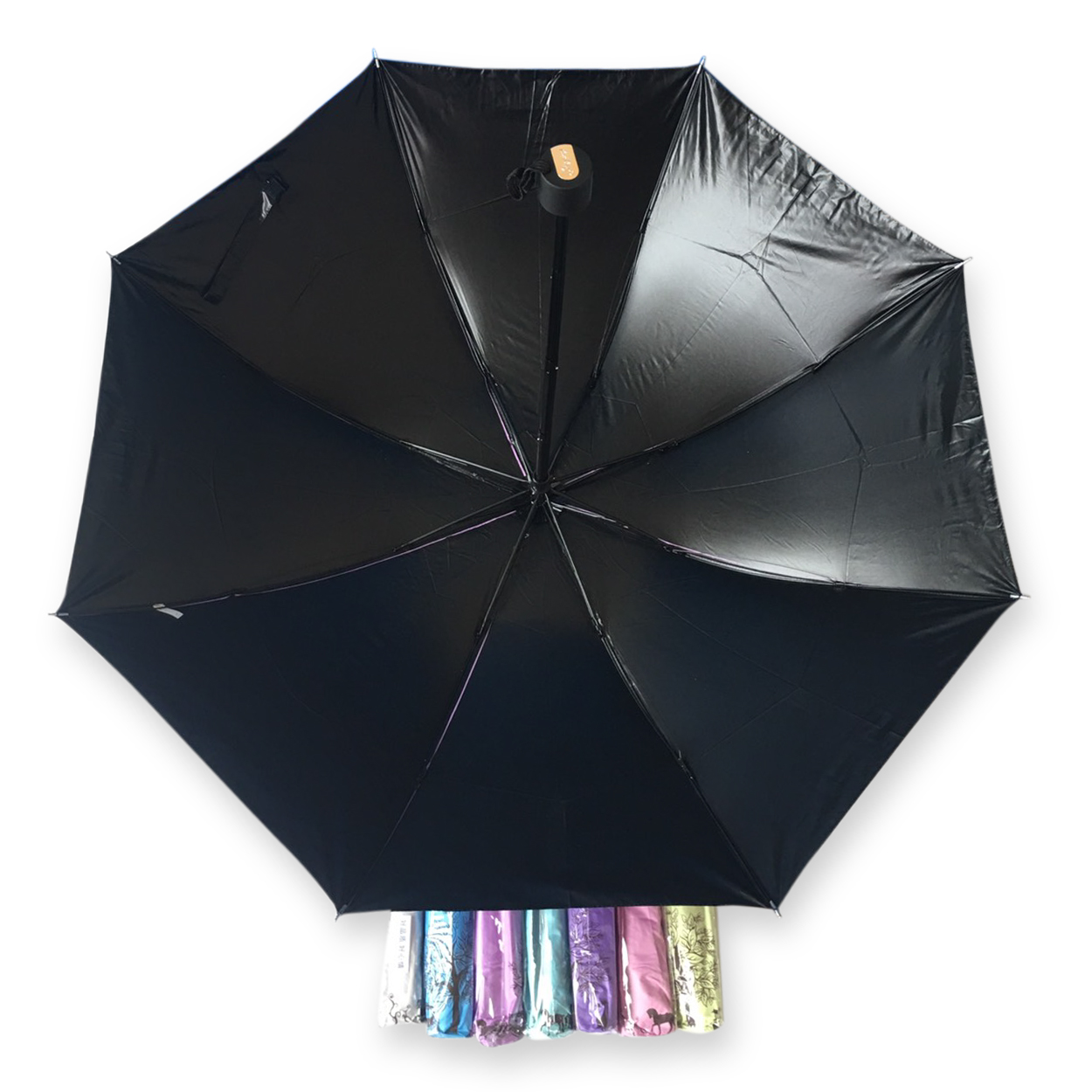 ร่มโค้งแฟชั่น24นิ้วยูวีสีดำ รหัส 1636