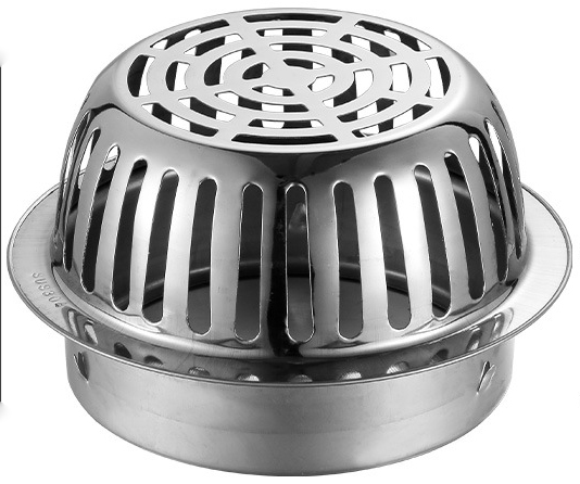 ตะแกรงระบายน้ำ นอกอาคาร กันขยะ กันเศษใบไม้ สแตนเลส 304 ทรงโดม CM0082 - CM0089