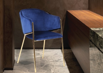 เก้าอี้กำมะหยี่ โมเดิร์น รับแขก ขาเหล็กชุบสี แข็งแรง มีที่พักแขน YL180 - YL182