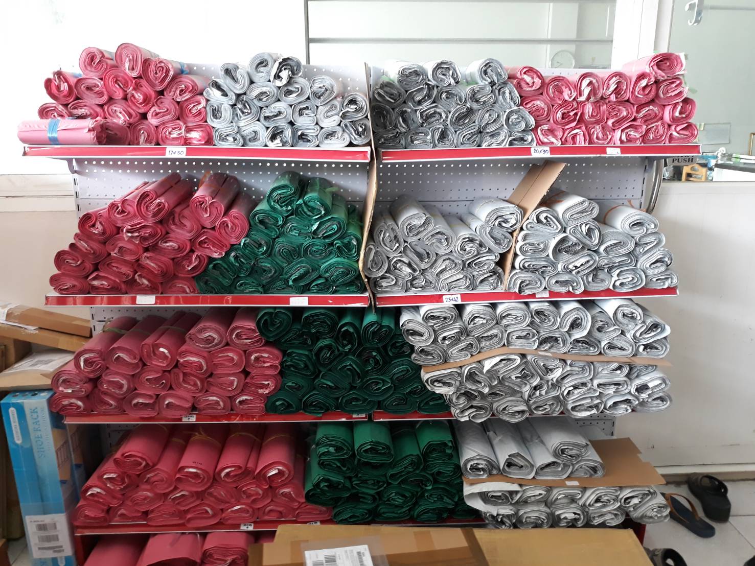 (แพค 100 ซอง) สีชมพู ซองพลาสติกไปรษณีย์ ซองไปรษณย์ ซองแพคของ ซองพัสดุ ซองพลาสติกแถบกาว