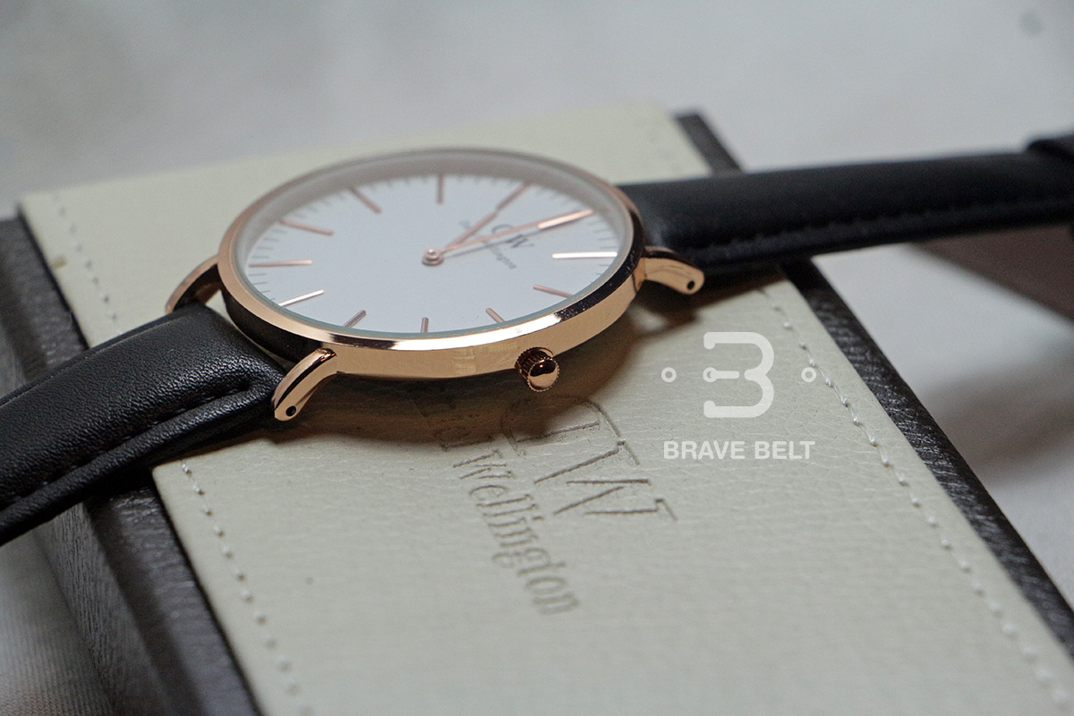 นาฬิกาวินเทจ Daniel Wellington Classic สายหนังสีดำ เกรดพรีเมี่ยม ขอบทอง