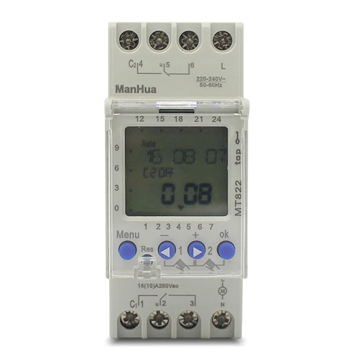 เครื่องตั้งเวลา แบบนาที Time Switch ตัดวงจรไฟ No NC 2 Circuit AC 220V 16A